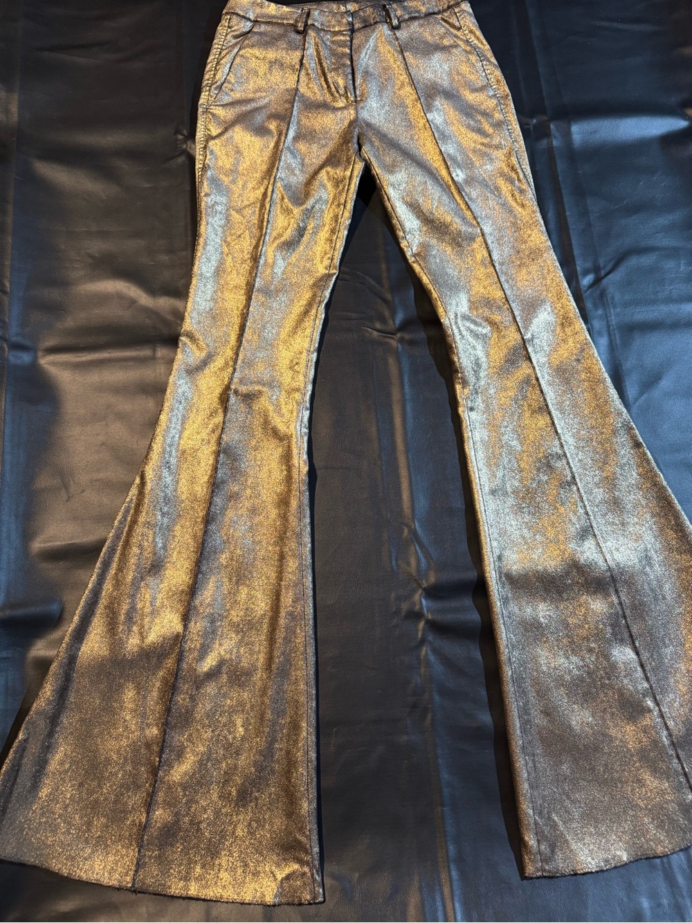 (nude) Metallic Flare Pants – Gold/Black Shimmer – New With Tags